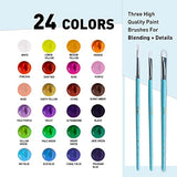 HIMI Gouache Paints set with 3 Paint Brushes, 24 Colors, 30g, Jelly Cup Design, Non Toxic Paint for Canvas and Paper, Art Supplies for Professionals HIMI