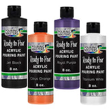 Pouring Masters Halloween 4-Color 8-Ounce Pouring Paint Kit - Acrylic Ready to Pour Pre-Mixed Water Based for Canvas, Wood, Paper, Crafts, Tile, Pouring Masters