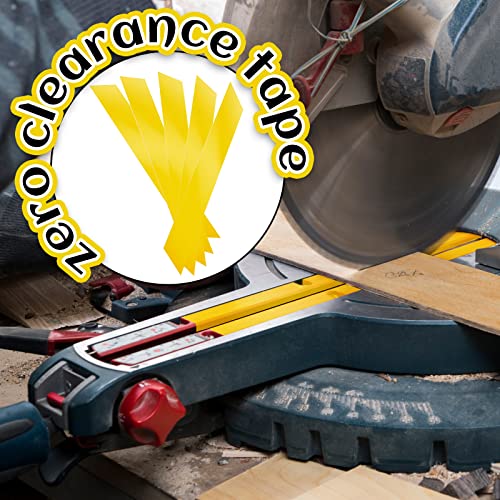 Zero Gap Woodworking Tape for More Accurate Cuts On Miter Saw Table Saw PVC Self Adhesive Strips for Positioning Wood Cutting, 2 x 14 Inch, Yellow Fabbay