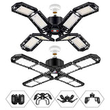 2 Pack LED Garage Light,Super Bright Screw in E26/E27 Ceiling Shop Work Lamp, 150W 15000 Lumen Deformable Basement Bulb Fixture with 8 Adjustable PINSAI