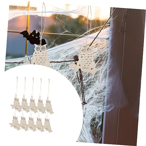 NOLITOY 1 Set Owl Wood Chips Decor DIY Wood Craft Owl Wood Slices DIY Wood Boards Halloween Adorn Unfinished Wood Slices Halloween Cutouts DIY Wood NOLITOY