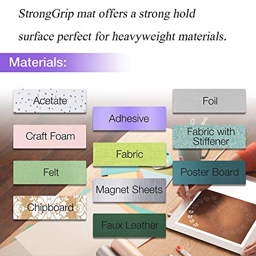 DOOHALO Cutting Mat for Cricut Maker and Cricut Explore Air2/One Smart Cutting Machine Expression 12 X 12 inch 3 Pack Replacement Variety Adhesive - WoodArtSupply