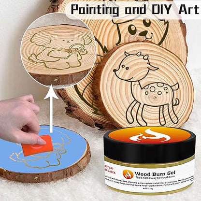 Wood Burn Paste, Log Burning Paste for Wood, 4 oz Wood Burn Gel with Spatula for Crafts, Painting and DIY Art, Create Beautiful Art in Minutes, Personalize Your Craft!