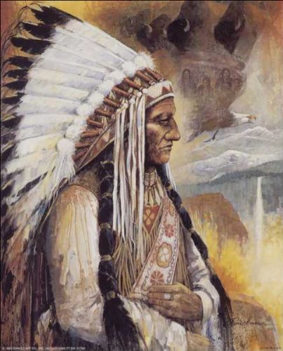 Native American Indian - Chief Sitting Bull - Paper Tole 3D Decoupage Craft Kit Size 8x10 inches K8-8001 (The Additional Pictures Show Examples This DSC