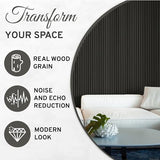 DOGBERRY 2 Pack Acoustic Wood Wall Panels, Decorative Soundproof Panels for Walls and Ceiling,n, 3D Slat Wood Wall Panels (94.49” x 25.4” Total DOGBERRY