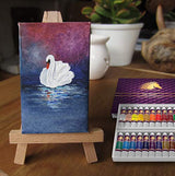 MyArtscape Supplies Paint Bundle - Oil Paint Set - 12ml x 24 Tubes - Lightfast - Heavy Body - Oil-based Colors - with Premium Set of 15 Short Handle MyArtscape