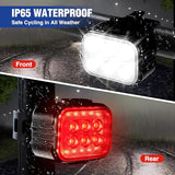 WORKPRO Bike Lights Set Ultra Bright, 8+13 Modes, Rechargeable Bicycle Light, IP65 Waterproof Bike Lights for Night Riding, 1200mAh Bike Headlight WORKPRO