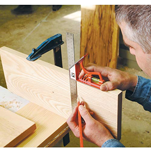 Kapro - 325M Magnetic Lock Combination Square - with 5 Finely Milled Sides - Features Stainless Steel Scribe, Easy to Read Vial + Belt Holster - KAPRO