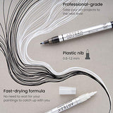 ARTEZA Acrylic Paint Markers, Pack of 12, White, Long-Lasting Acrylic Paint Pens with Plastic Nib, Art Supplies for Painting on Metal, Canvas, Rock, ARTEZA