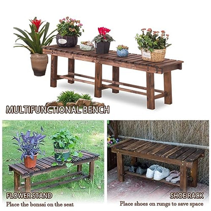 LSPYYDS Garden Bench for Outdoors 2-Person Wood Bench Weatherproof Outdoor Benches, Anti-Corrosion and Anti-Rust Garden Benche for Garden Patio Porch