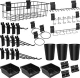 22 Pieces Slatwall Accessories Organizer Kit with Slatwall Hooks, Slatwall Bins, Slatwall Cups, Slatwall Basket, Slatwall Screwdriver Holders for BeapTcely