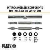 Klein Tools 32500 11-in-1 Screwdriver / Nut Driver Set, 8 Bits (Phillips, Slotted, Torx, Square), 3 Nut Driver Sizes, Cushion Grip Handle Klein Tools