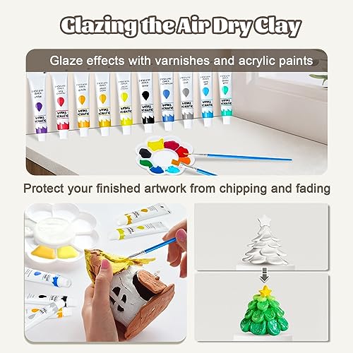 Air Dry Clay for Adults, Air-Dry Clay Starter Kit for Beginners Clay Kit, Home Made Pottery Set, DIY Air-Dry Clay Kit, Pottery Kit w/Paint Set, - WoodArtSupply