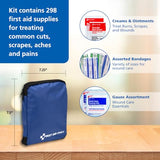 First Aid Only 442 All-Purpose Emergency First Aid Kit for Home, Work, and Travel, 298 Pieces First Aid Only
