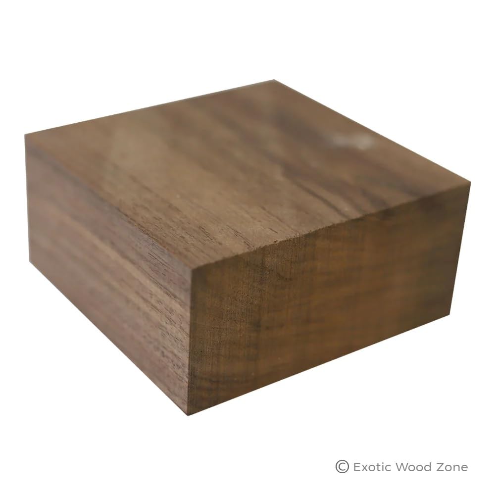 Pack of 2 Beautiful Walnut Bowl Blanks for Turning, Suitable Carving/Whittling Block (6" x 6" x 2") Exotic Wood Zone