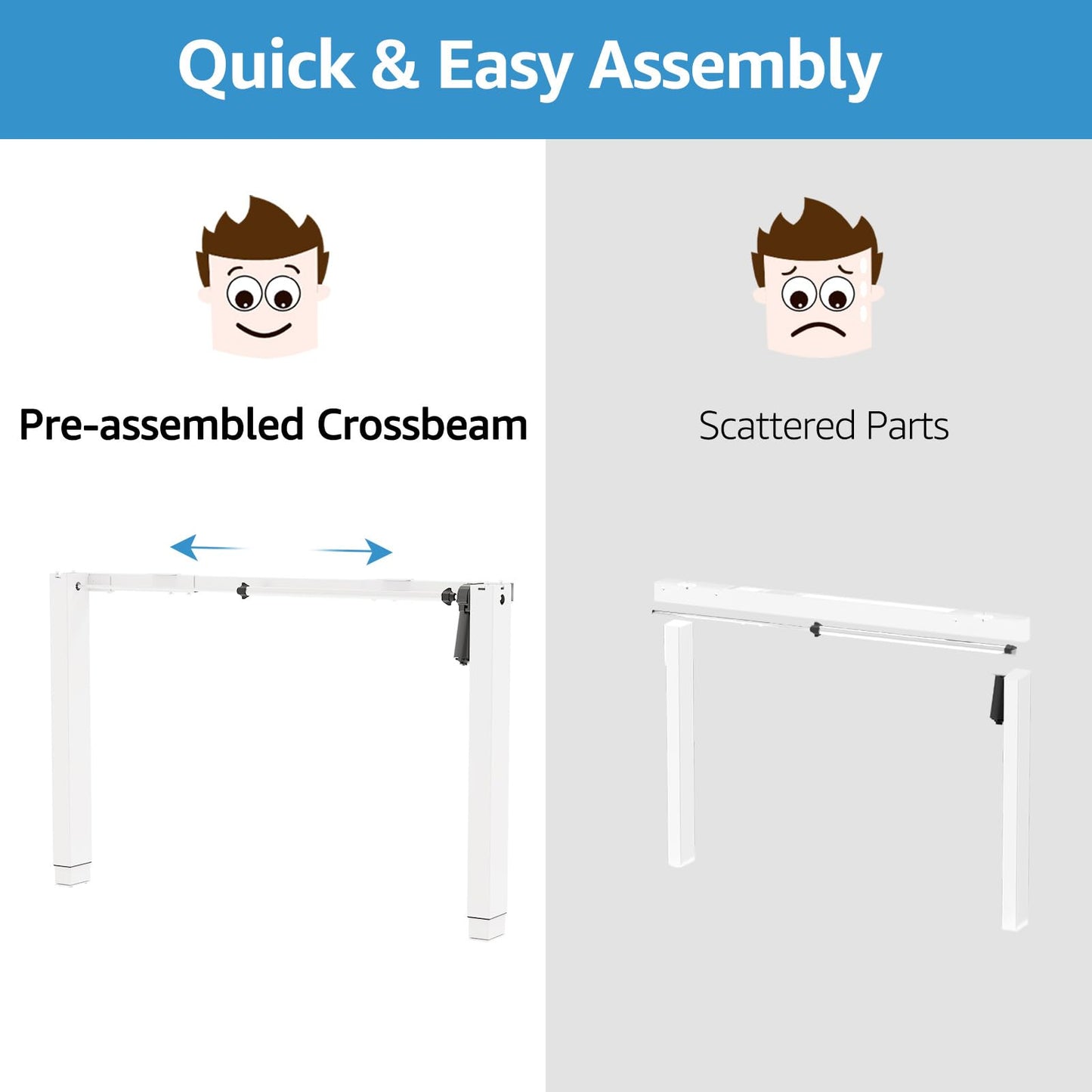 MOUNTUP 𝟓𝟓 𝐱 𝟐𝟖 Inches Electric Height Adjustable Standing Desk, Sit Stand Desk with Memory Controller, Ergonomic Stand Up Desk for Home Office with - WoodArtSupply