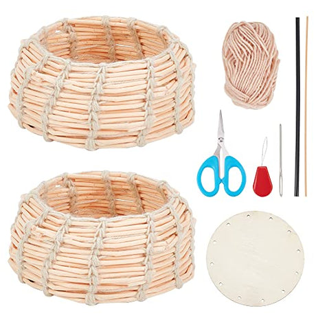 FREEBLOSS 2 Set Basket Weaving Kit Basket Making Kit Diffuser Sticks DIY Basket, Suitable for Kids Arts and Crafts Projects and Easter Basket FREEBLOSS
