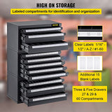 VEVOR Drill Bit Dispenser Cabinet Set, Three-Drawer for 1/16" to 1/2" & Letter Sizes A to Z, Five-Drawer Drill Bit Organizer for Wire Gauge Sizes #1 - WoodArtSupply