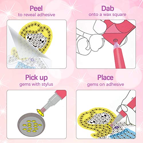 ORIENTAL CHERRY Arts and Crafts for Kids Ages 8-12 - Make Your Own GEM Keychains - 5D Diamond Painting by Numbers Art Kits for Girls Kids Toddler ORIENTAL CHERRY