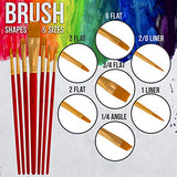 U.S. Art Supply Professional 24 Color Set of Outdoor Acrylic Paint in 2 Ounce Bottles, Plus a 7-Piece Brush Kit - Vivid Colors for Artists, Students U.S. Art Supply