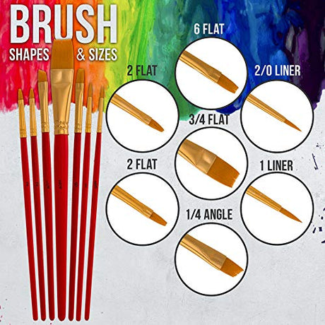 U.S. Art Supply Professional 24 Color Set of Outdoor Acrylic Paint in 2 Ounce Bottles, Plus a 7-Piece Brush Kit - Vivid Colors for Artists, Students U.S. Art Supply
