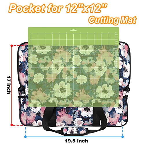 Double-Layer Carrying Case for Cricut Maker 3, Maker, Explore Air 2, Explore 3, Die Cut Machine, Water Resistant Carrying Bag with Cutting Mat - WoodArtSupply