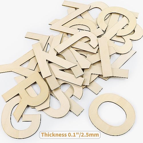 BILLIOTEAM 26 PCS 6" Wooden Craft Letters,Natural Blank Unfinished Wooden Capital Alphabet Letters for Kids Learning Gift,DIY Painting,Letter