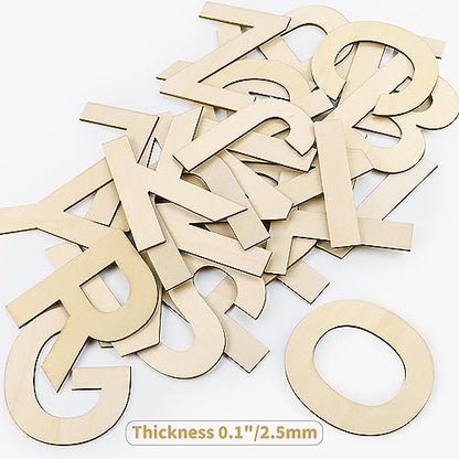 BILLIOTEAM 26 PCS 6" Wooden Craft Letters,Natural Blank Unfinished Wooden Capital Alphabet Letters for Kids Learning Gift,DIY Painting,Letter