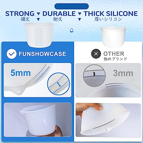 Silicone Measuring Bowl-Epoxy Resin, Fluid Art, Butter, Chocolate-Squeeze Pour Mixing-BPA Free-Large Set of 2 1000ml/36oz(4 Cups) 600ml/20oz(1 Pint) FUNSHOWCASE