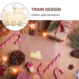 MAGICLULU 20Pcs Unfinished Train Cutouts Blank Wooden Slices to Paint Train Pendant with Ropes for Crafts Christmas Party Train Hanging MAGICLULU