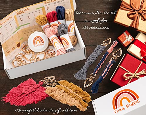 Macrame Kits for Adults Beginners,DIY Macrame Kit for Beginners,Macrame Starter Kit,Macrame Keychain Kit,Adults Macrame Supplies Craft Kit,Macrame WoodArtSupply