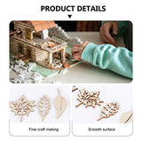 Amosfun 50pcs Laser Cut Wood Embellishment Hollow Out Wooden Leaves Shape Wood Discs Unfinished Wood Cutout for Arts Crafts DIY Decoration Amosfun