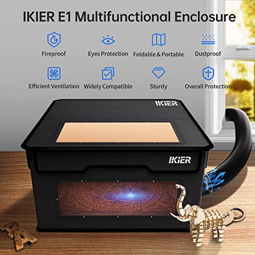 IKIER Enclosure for Laser Engraver, Dust-proof and Fireproof for IKIER K1 Pro/K1 Ultra and Other Laser Cutter, Foldable Laser Engraving Machine Cover - WoodArtSupply