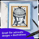 Funcils 5 Acrylic Black Paint Pen - Fine Tip, Thin Point & Jumbo Pens (1mm, 3mm, 6mm, 10mm, 15mm) - Black Paint Marker for Plastic, Canvas, Wood, Funcils