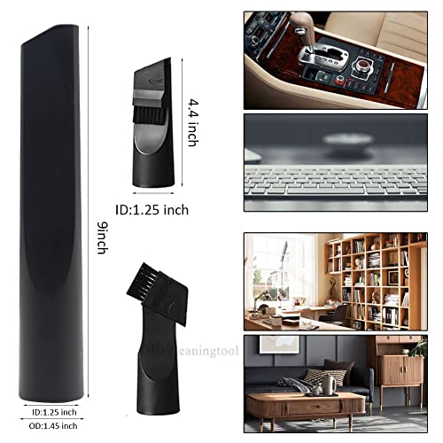 9 Pcs Vacuum Attachments Fit for Shop Vac Accessories 1 1/4" - 3 Pcs Vacuum Extension Wand, 1 1/4 inch (32 mm) & 1 3/8 inch (35 mm) Vacuum Hose GIB cleaningtool