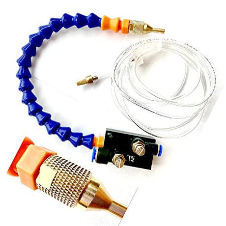 BACHIN Upgrade Version Mist Coolant Lubrication Spray System for Metal Cutting Engraving Cooling Sprayer Machine for Air Pipe CNC Lathe Milling Drill BACHIN