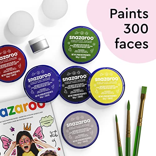 Snazaroo Face Paint Mini Starter Kit, 14 Piece Set, 6 Colors Snazaroo