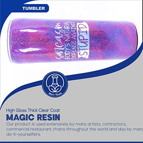Epoxy Resin for Table Tops & Art Epoxy Resin Kit | 2 Gallon (7.6 L) | Non-Toxic | Premium Quality | High Gloss Thick Clear Coat | for Table Tops, Bar Magic Resin