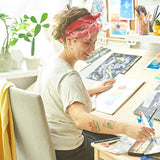 Arteza Metallic Watercolor Paints, Set of 24 Half Pans, Pearl Paint, Vibrant and Pearlescent Hues, Includes Storage Tin & Water Brush, Art Supplies ARTEZA