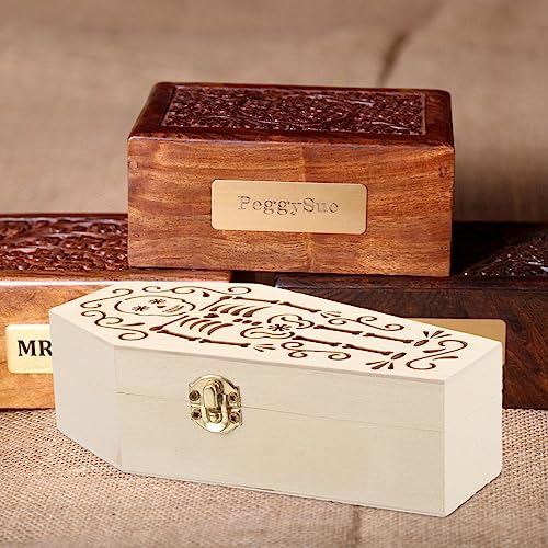 Unomor Unfinished Wood Coffin Household Pet Ashes Urn Wooden Craft Bone Ashes Box Commemorate Mini Pet Coffin Personalized Cremation Urns for Ashes - WoodArtSupply