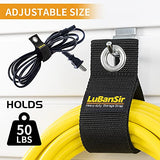 LuBanSir 9 Pack Extension Cord Holder Organizer, 13-inch Heavy Duty Storage Straps for Garden Hose Storage and Garage Wall Organization LuBanSir