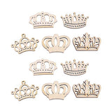 Samanter Crown Shape Wood Slices,Unfinished Wood DIY Craft 100pcs Samanter Lamantery