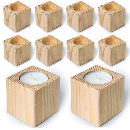 Sarap Wood Tealight Candle Holder - Rustic Wooden Votive Candle Holders - 10pcs Candle Holders Bulk - Wood Candle Holders for Centerpieces for - WoodArtSupply