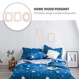 Healifty 6pcs Hollow Window Grille Pendant Wood Mirror Shape Cutout Blank Wood Cutout Blank Wood Ornament Home Decor Mini Craft Unfinished Wooden Healifty