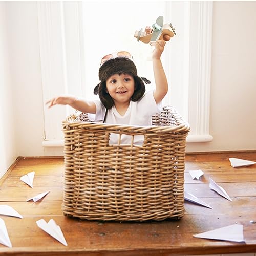 ibwaae Wooden Airplane Toys, Air Transport Vehicles Play Set, Wooden Pull Games, STEM Learning Gift Montessori Toy for Baby Toddler Boys Girls ibwaae