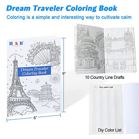 H & B 120 Colored Pencils Set, Art Pencil Kit for Adult Coloring,Oil Based Soft Core, Ideal for Coloring Sketching Shading,Art Set for Kids Teens H & B