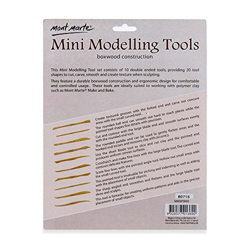 Mont Marte Polymer Clay Tools Pottery Tools Clay Sculpting Tools for Sculpting 10 pces, 3 Pack - WoodArtSupply