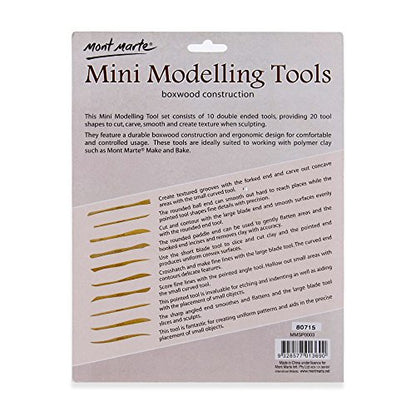 Mont Marte Polymer Clay Tools Pottery Tools Clay Sculpting Tools for Sculpting 10 pces, 3 Pack - WoodArtSupply