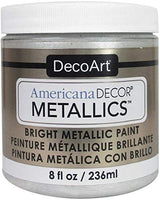 DecoArt Americana Decor Metallics Pearl Paint - 8oz Metallic Pearl White Acrylic Paint - Water Based Multi Surface Paint for Arts and Crafts, Home DecoArt