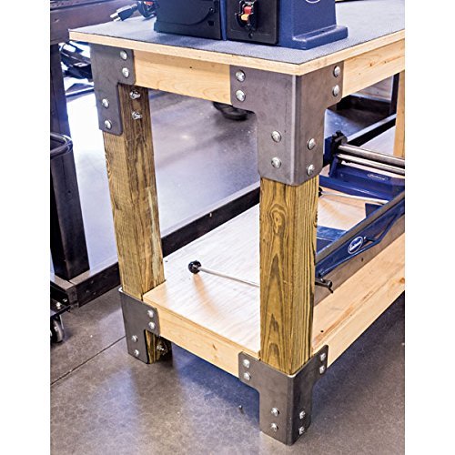Eastwood 8 Pieces Steel Work Bench Brackets | 3/16 inch Heavy Gauge Steel Workbench Supports | DIY Heavy Duty Craft Table | Work Benches for Garage | Eastwood